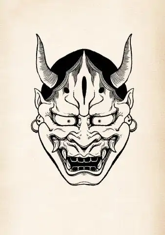 "般若"是指一种面具,它来源于日本的一个传说,传说在日本美丽而善良的