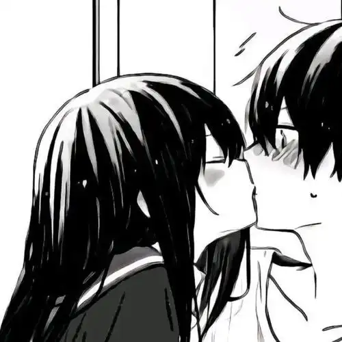 情侣头像:0724黑白系动漫情侣头像