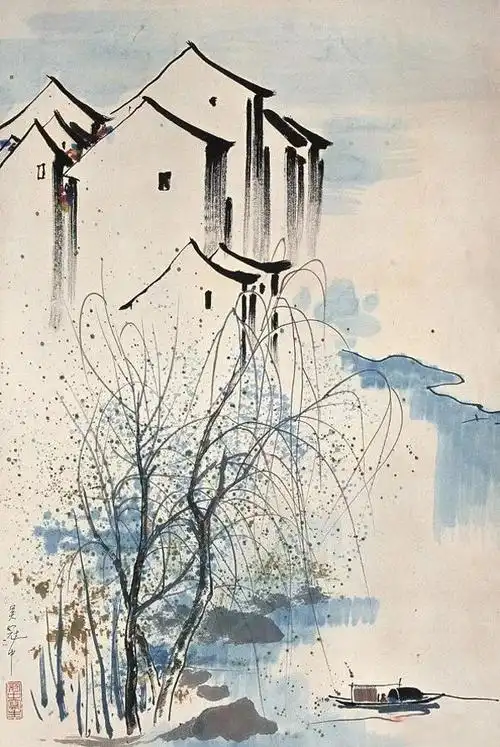 吴冠中画长城美的令人心醉