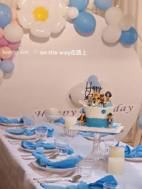 简约蓝色生日派对