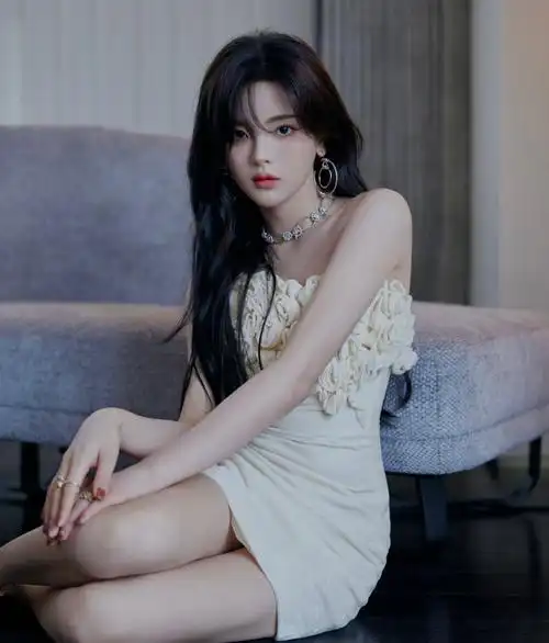 杨超越穿抹胸裙轻靠躺椅气质慵懒眼神撩人