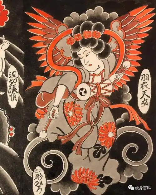 日式老传统纹身手稿真的是很老的一批