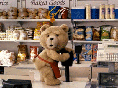 卡通gif小熊gif跳舞gif围裙gif货架gif