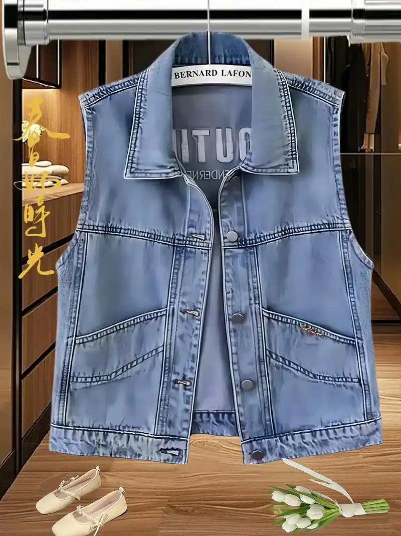 姐妹们,今天给大家推荐一款时尚牛仔马甲!现在正是穿