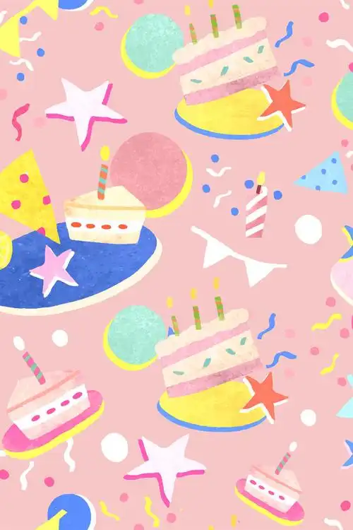 粉色生日图案矢量庆典背景