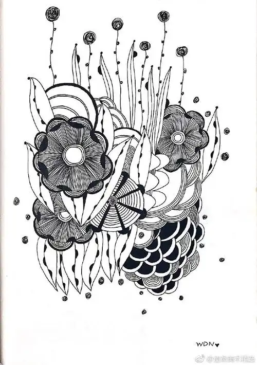 手绘##美术##创意美术##美育##装饰画##儿童画线描课资料##儿童画线描