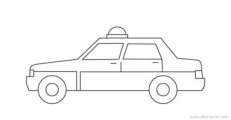 警车儿童画怎么画警车简笔画顺序