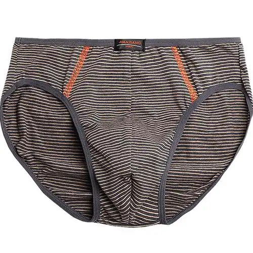 健将男三角裤纯棉细边条纹内裤弹力透气简约新疆棉青年中腰短裤头