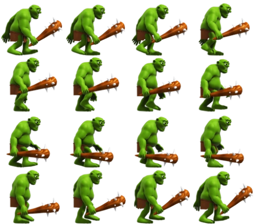 0让一张图片上的角色动作连贯动起来,如何代码实现,不用补间!谢谢!