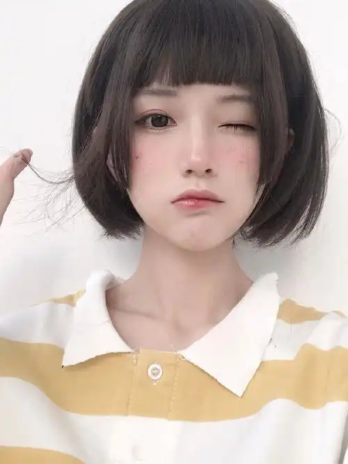 姬发发式假发女学生二次元短直发bobo圆脸日常lolita日常整顶假发