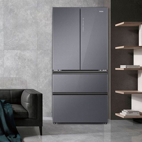 海尔haier超薄466升法式多门冰箱彩晶变频一级黑金净化抑菌bcd466wg