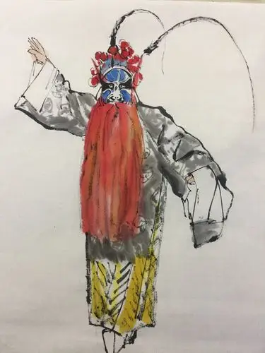 佟会军戏曲人物写意画