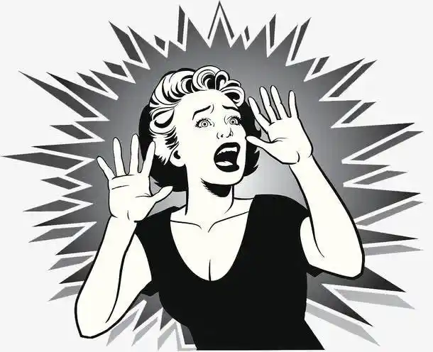 人物插图抓狂暴躁的女人