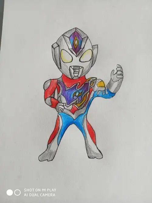 素描画《戴卡奥特曼》