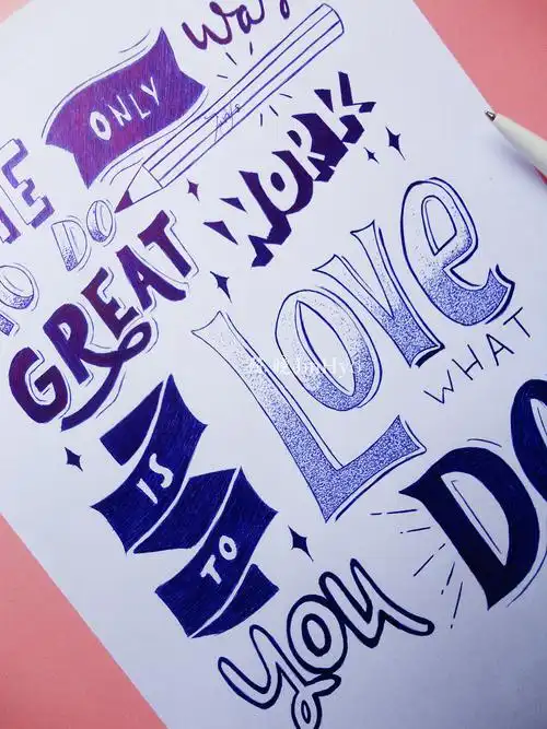 圆珠笔手绘 手帐英文字体设计