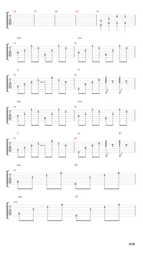 酒醉的探戈2001吉他谱