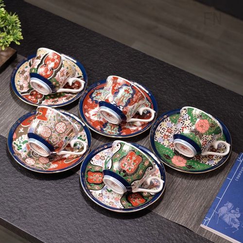 日本咖啡杯有田烧林九郎宫廷风下午茶轻奢复古茶具家用送礼礼盒装