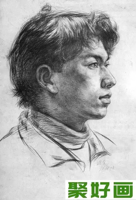 素描头像男青年肖像素描写生步骤