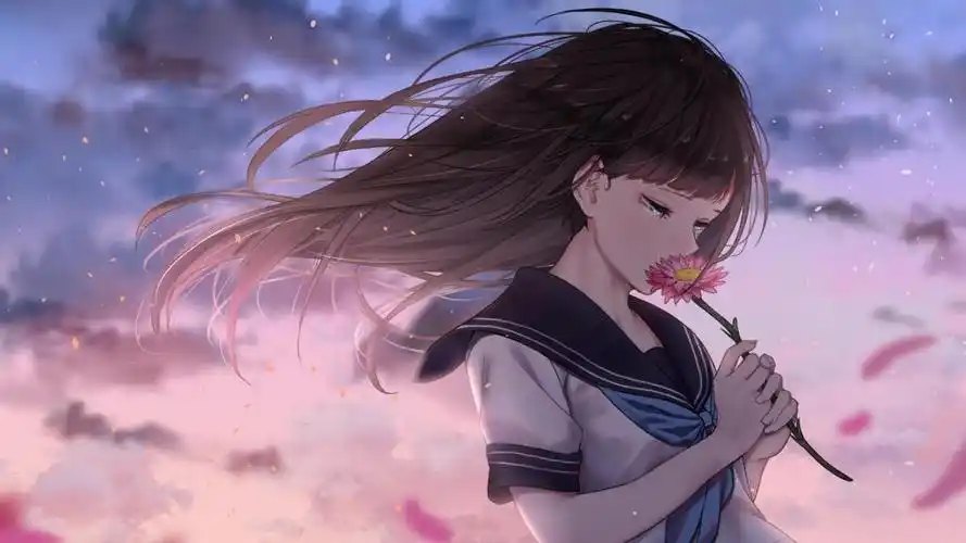 治愈系动漫美女甜美手绘插画,高清图片,电脑桌面-壁纸族