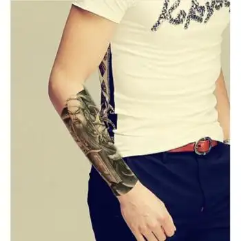 关公纹身贴防水男 持久仿真逼真大花臂半臂手刺青 小臂武财神关羽.