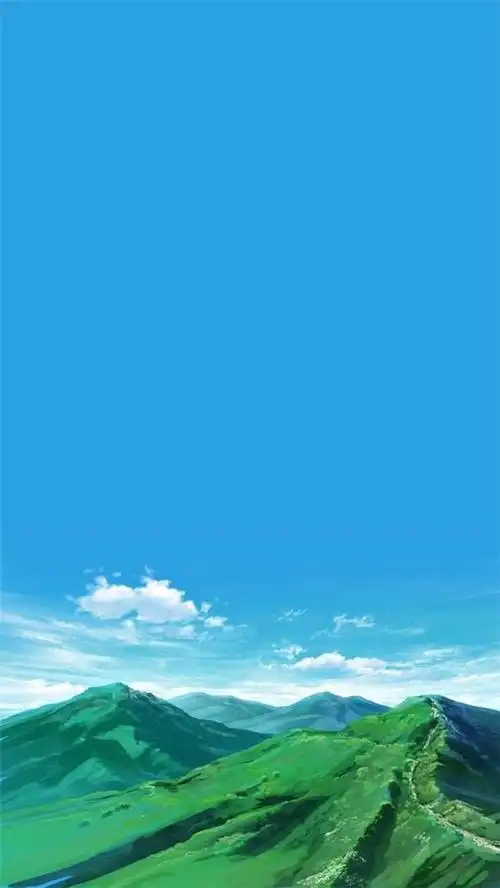清新蓝色动漫风景手机壁纸图片