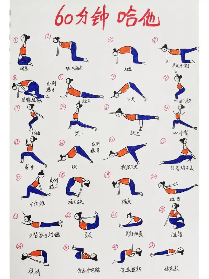 《60分钟哈他》瑜伽排课 《60分钟哈他》瑜伽排课图来了,每位老师的