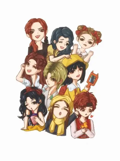 画了我的九个可爱女孩子