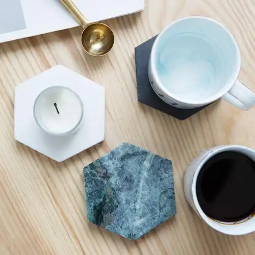 欧式创意菱形大理石杯垫