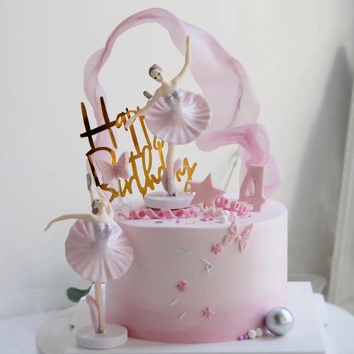 百世今生旋转芭蕾舞女孩小天使跳舞钢琴音乐盒八音盒生日蛋糕同城配送