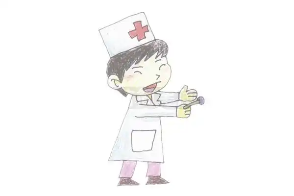 医生简笔画彩色画法步骤图解教程