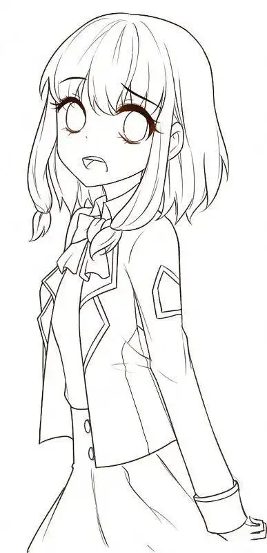 线稿全身漫画卡通人物绘画