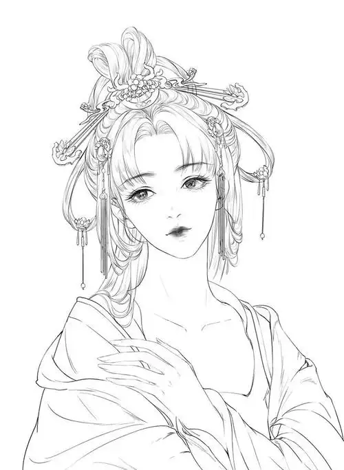 古风人物线稿来袭!_每日讲画-站酷zcool