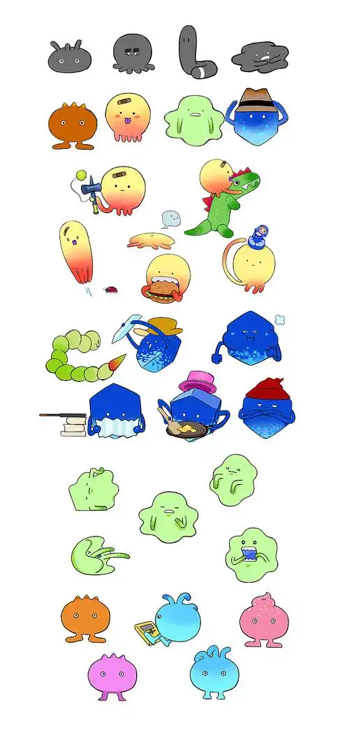 形状各异的史莱姆,拥有不同的性格,自由地使着自己的性子~深圳/插画师