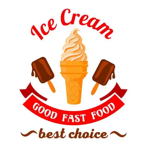 矢量冰淇淋复古风格的标签