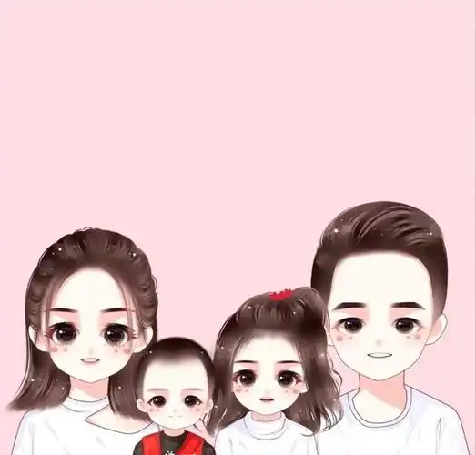 好看的卡通全家福图片