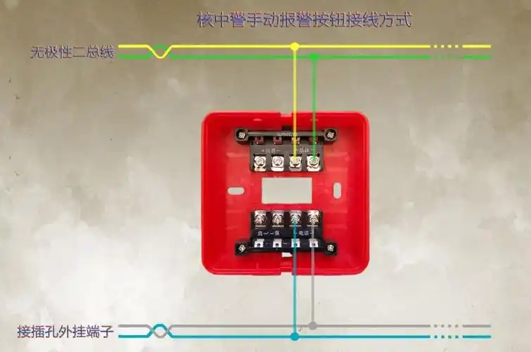 手报按钮底座(hj9500n)接线示意图