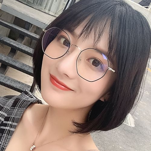 防蓝光防辐射近视眼镜女学生韩版潮流多边形