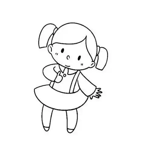 简笔画穿裙子的小姑娘