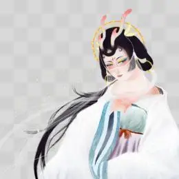 卡通手绘古风面纱美人元素pngpsd卡通手绘古风女子戴面纱元素pngpsd