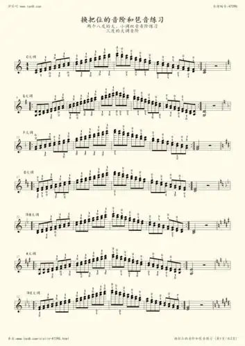 格里戈良小提琴音阶与琵音》,格里戈良(五线谱