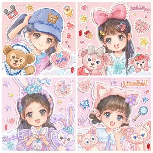 达菲家族系列q版头像来啦迪士尼闺蜜头像