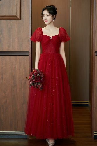 坠倾敬酒服新娘红色新款结婚礼服裙短袖订婚连衣裙晚礼服高级感长裙夏