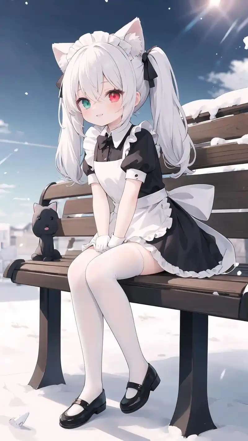 白毛双马尾小萝莉.#ai绘画 #二次元少女 #萌妹 #小萝莉 - 抖音