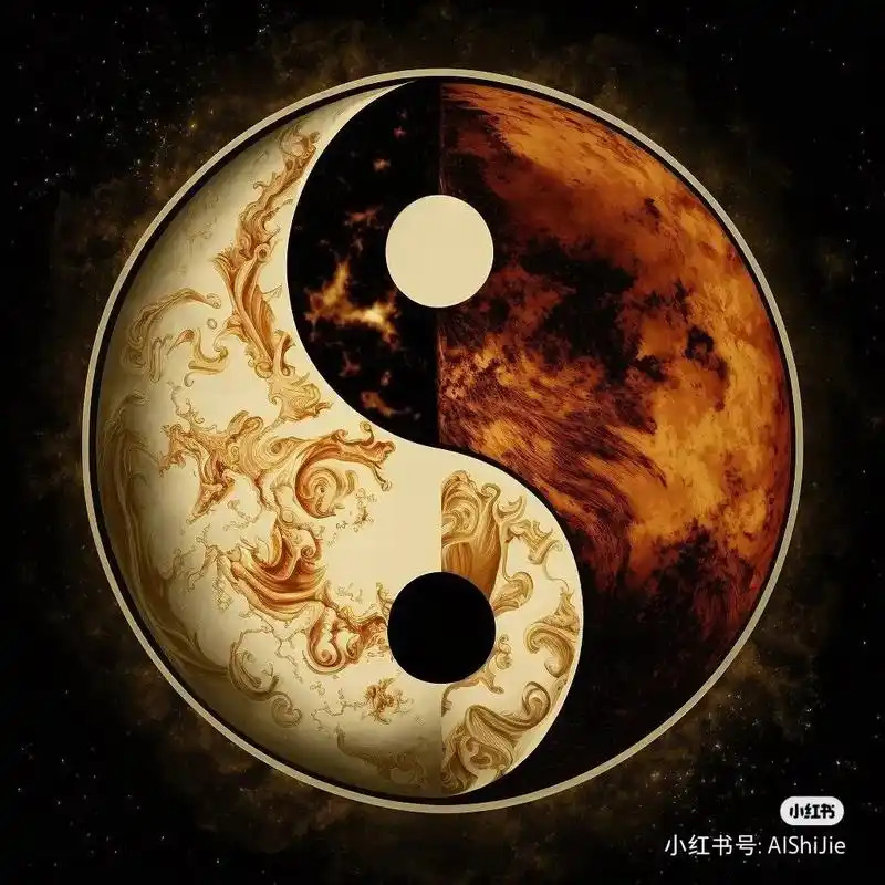 太极图是表现太极思想的图示,里面包含表示一阴一阳的图形, - 抖音