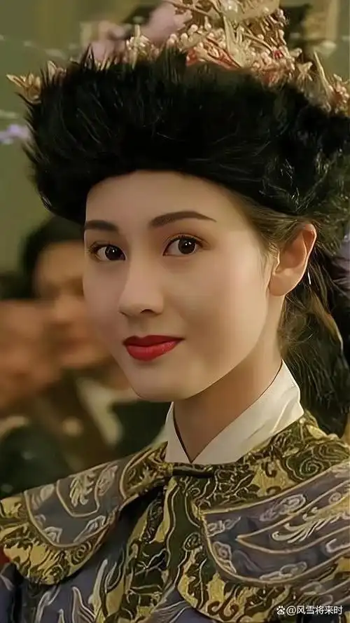 年轻时的李嘉欣美丽大方,身着紫色吊带长裙,温柔浪漫