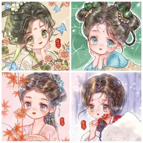 春夏秋冬古风q版头像