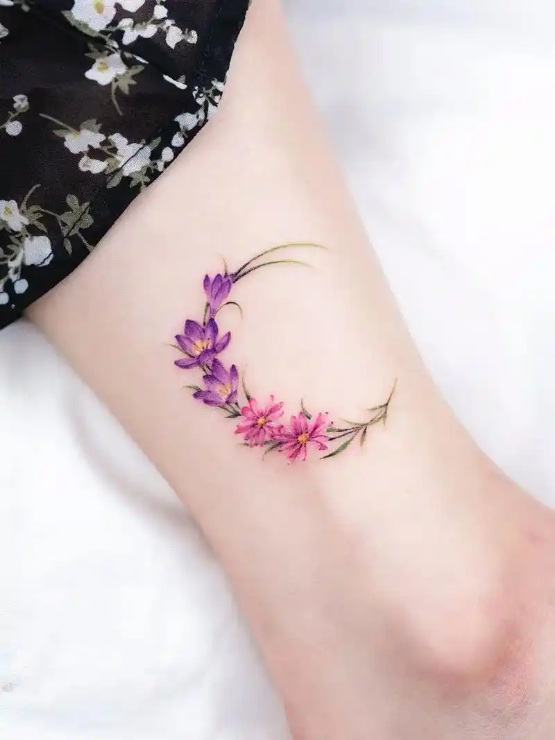 女生脚踝纹身图案推荐.