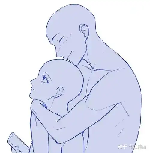 板绘临摹情侣cp互动姿势狗粮吃不够呀双人线稿