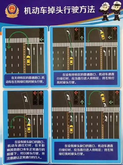 蠡县城机动车路口正确掉头是这样的!不看真不知道!