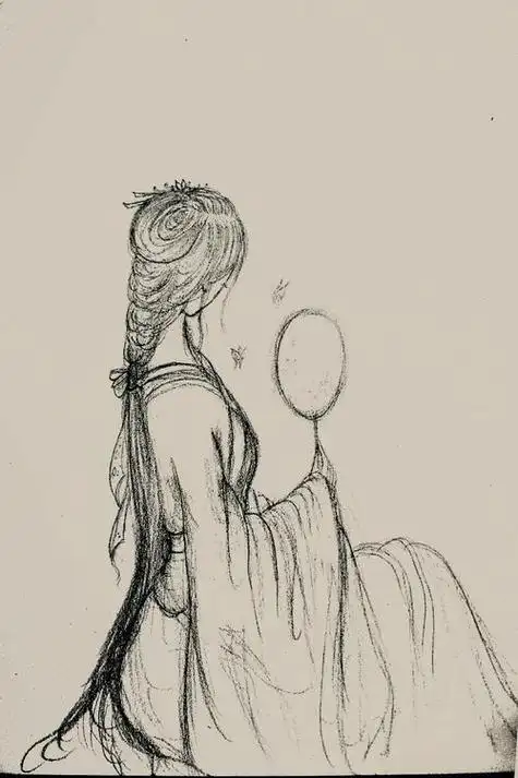 古风人物简笔画女古风人物简笔画女撑伞